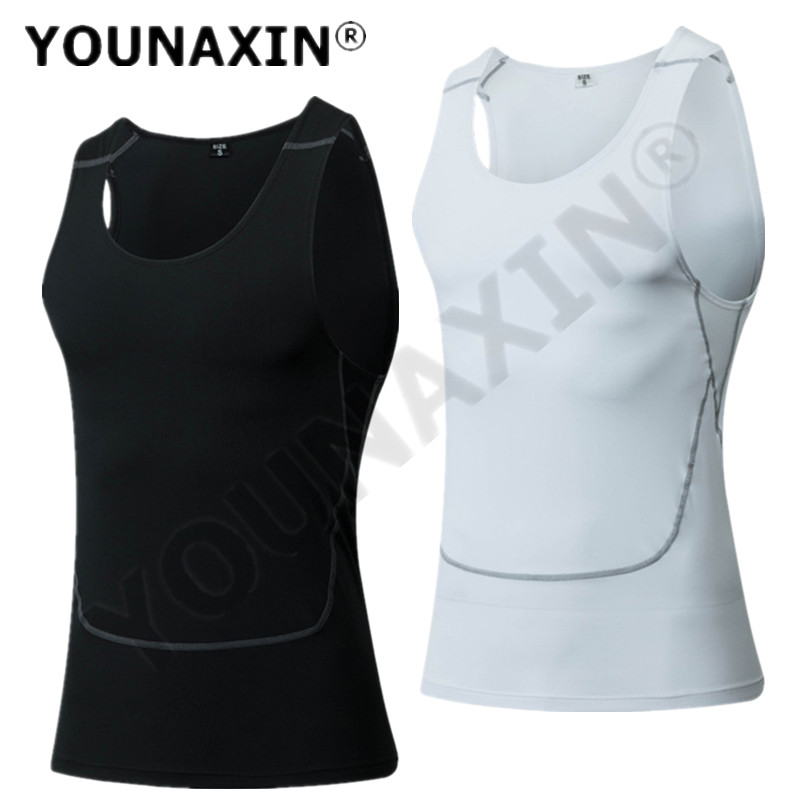 Base Layer Top - سترة ضيقة رياضية سوداء للرجال ،