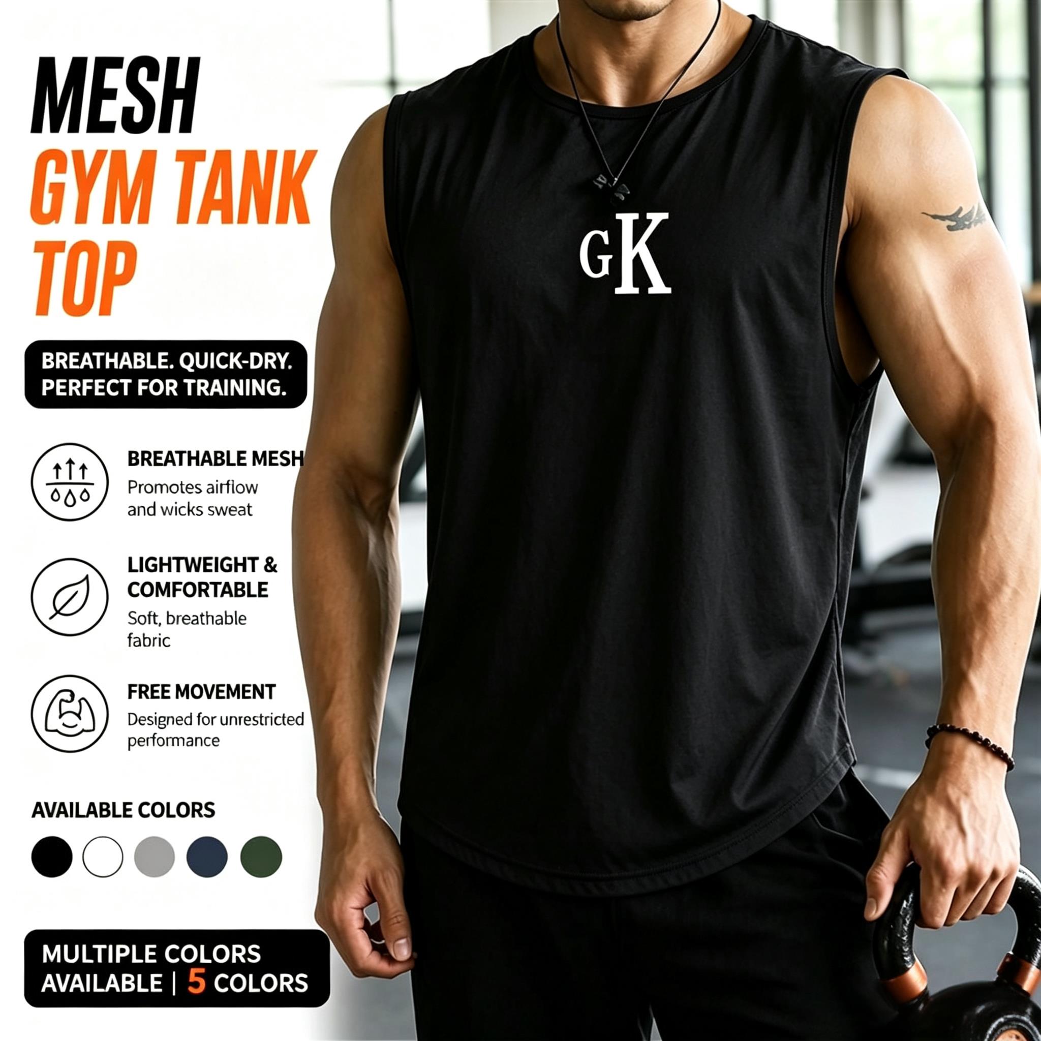 Sleeveless Undershirt - قميص رجالي بدون أكمام من GK