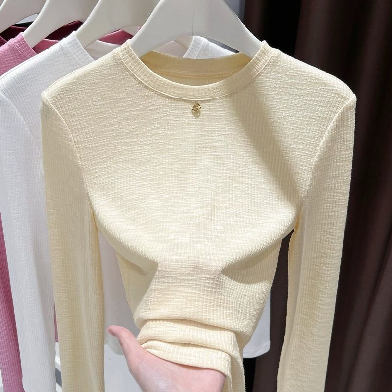 Undershirt Crew Neck - قميص نسائي طويل الأكمام من القطن