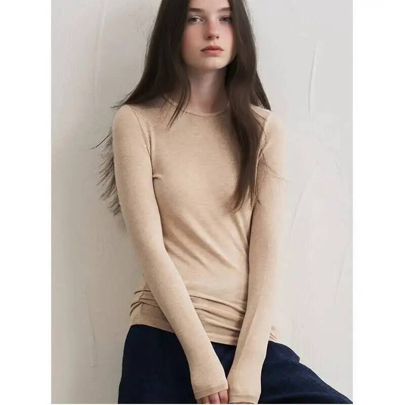 Base Layer Top - بلوزة نسائية من مزيج الكشمير بأكمام
